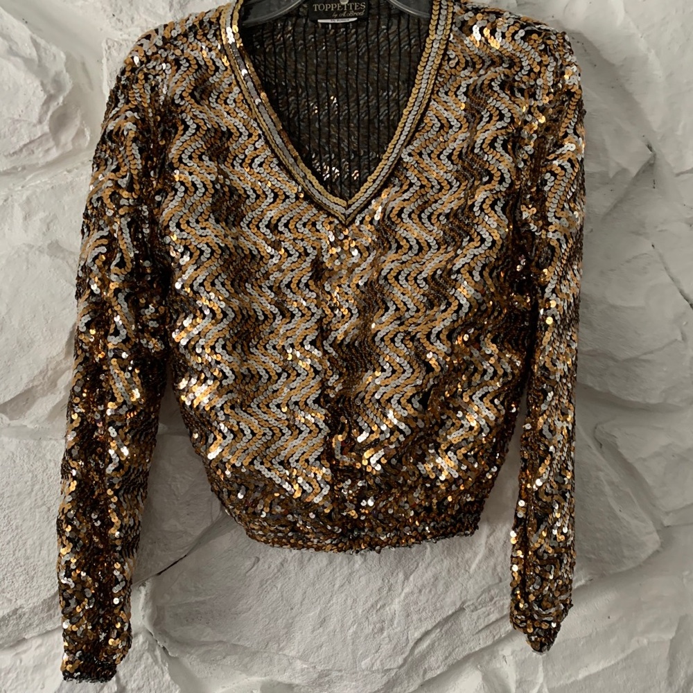Sequins Gold/Silver Top Small Toppettes by A. Brod
